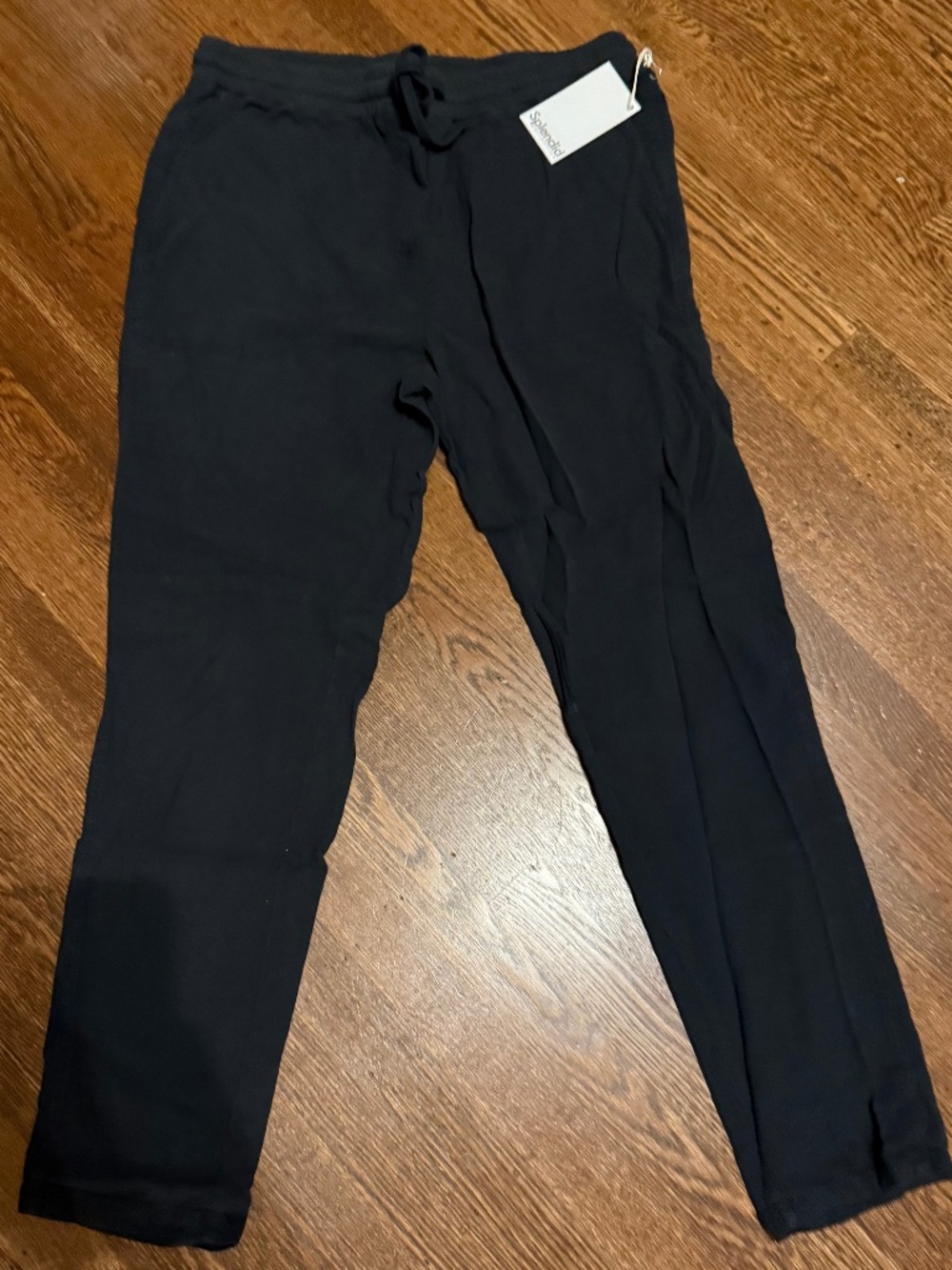 Splendid Perla linen straight leg pant in black NWT
